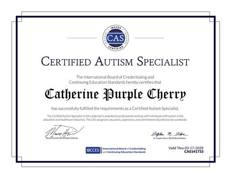 certified autism specialist